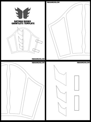 Template for Batman Begins Gauntlets - The Foam Cave