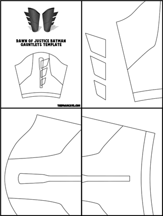 Template for Dawn of Justice Batman Gauntlets – The Foam Cave